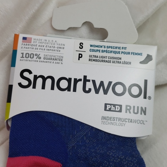 Smartwool PhD Run Indestrucawool Blue Socks sz S - Picture 2 of 6
